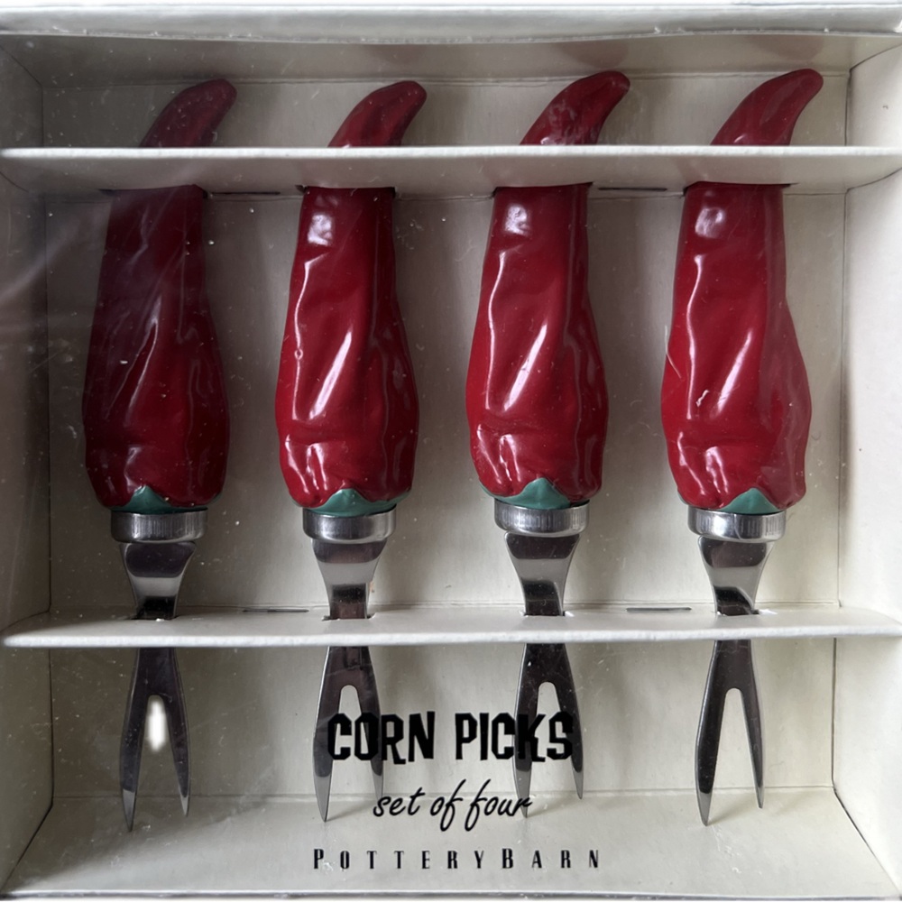 Pottery Barn chili pepper corn picks  NWT